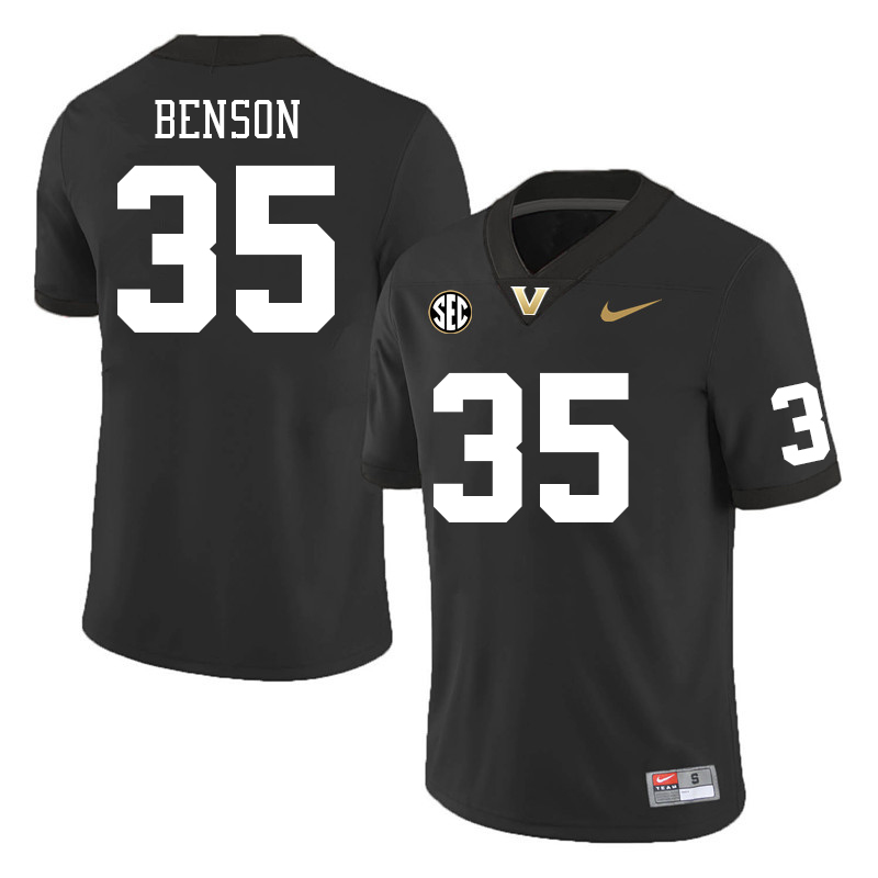 Vanderbilt Commodores #35 Deago Benson College Football Jerseys Sale Stitched-Black